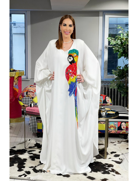 White Parrot Abaya